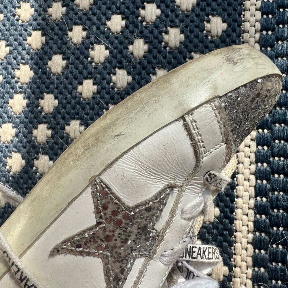 Golden Goose Silver and White Star Sneakers Casual Style size 32 kids - Picture 6 of 13